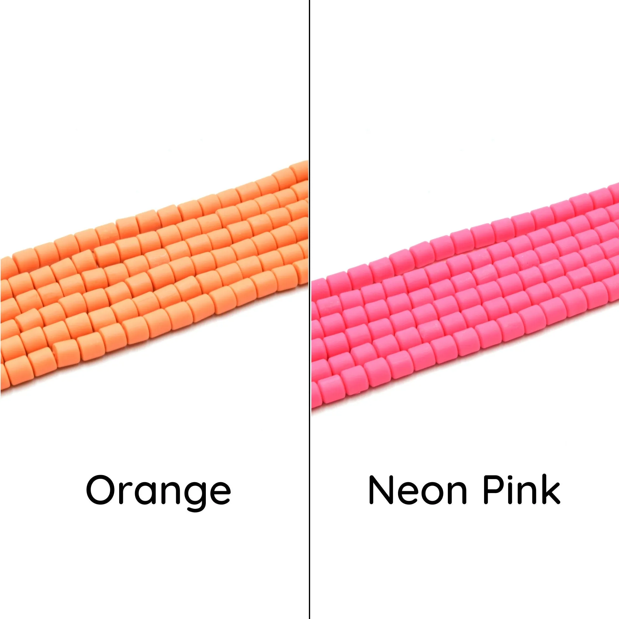 Polymer Clay Barrel Beads - 6mm Vinyl Tube Beads for Jewelry Making