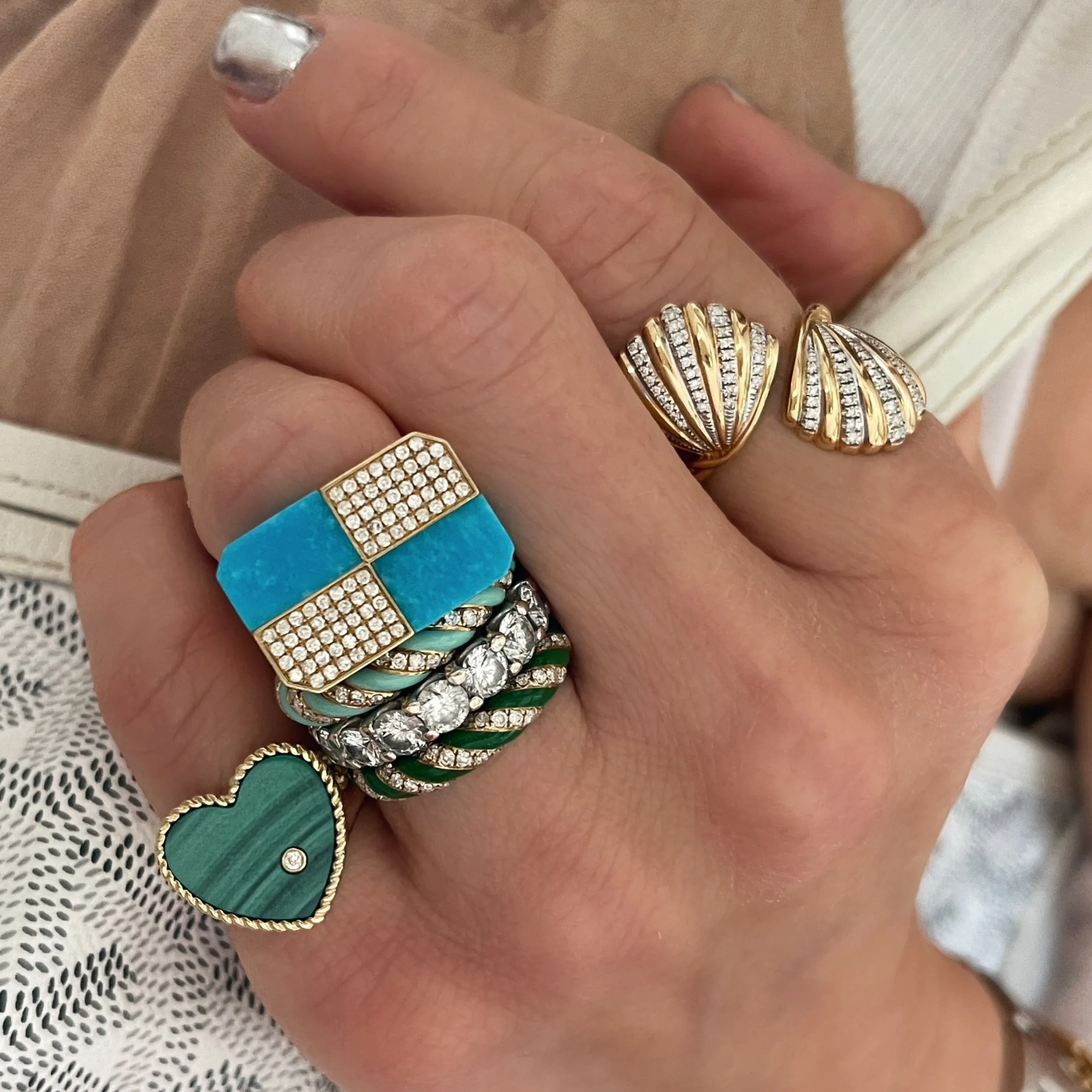 Precious Diamond Bezel Heart Signet Ring
