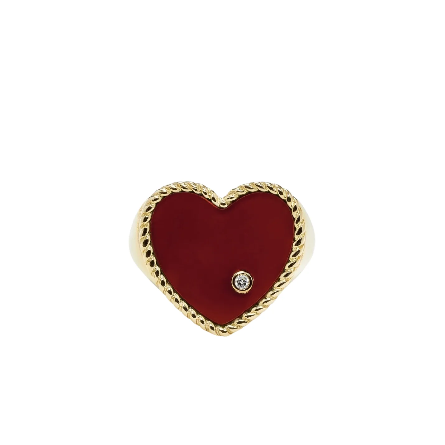Precious Diamond Bezel Heart Signet Ring