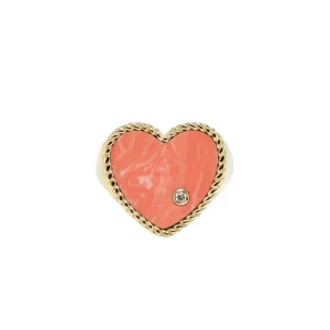 Precious Diamond Bezel Heart Signet Ring