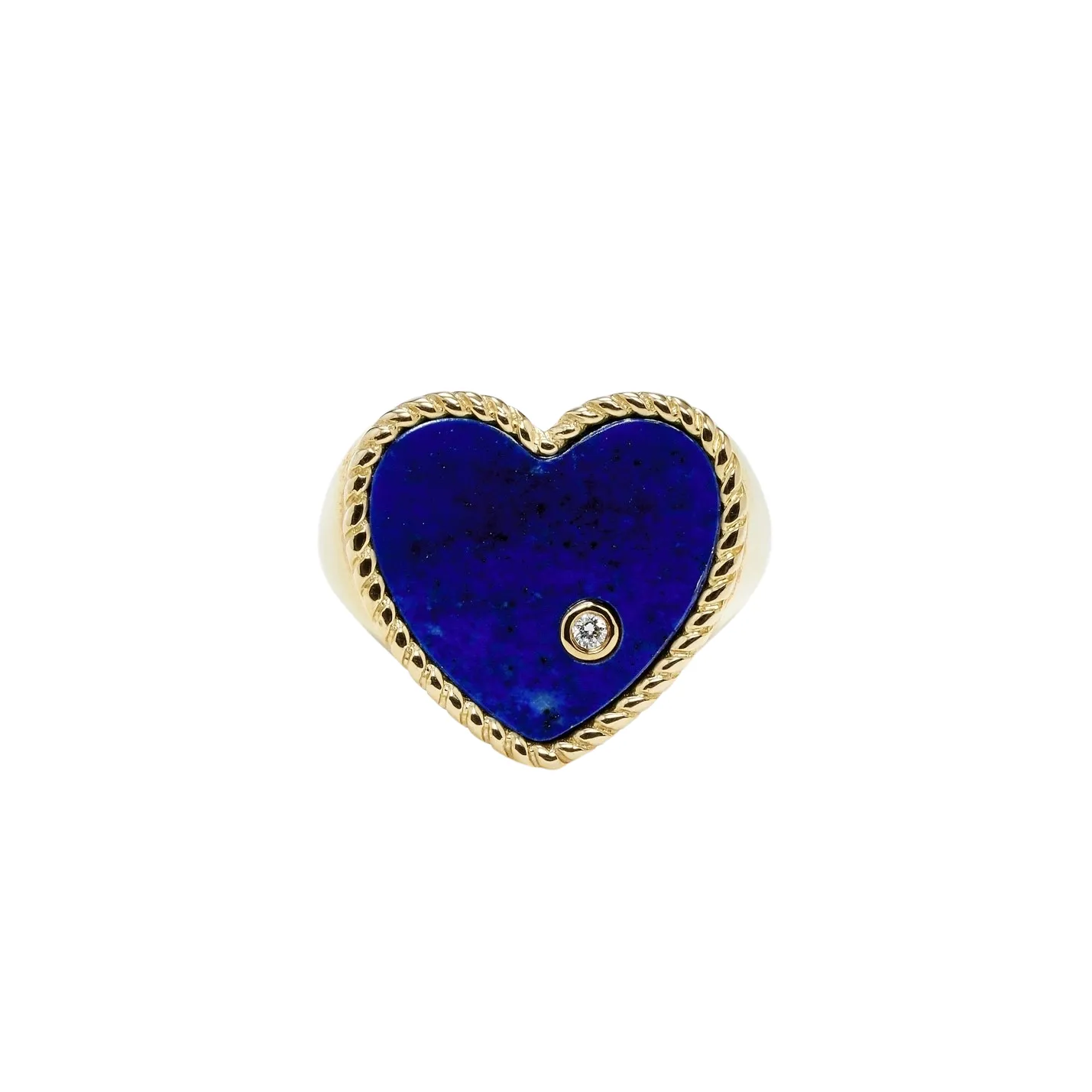 Precious Diamond Bezel Heart Signet Ring