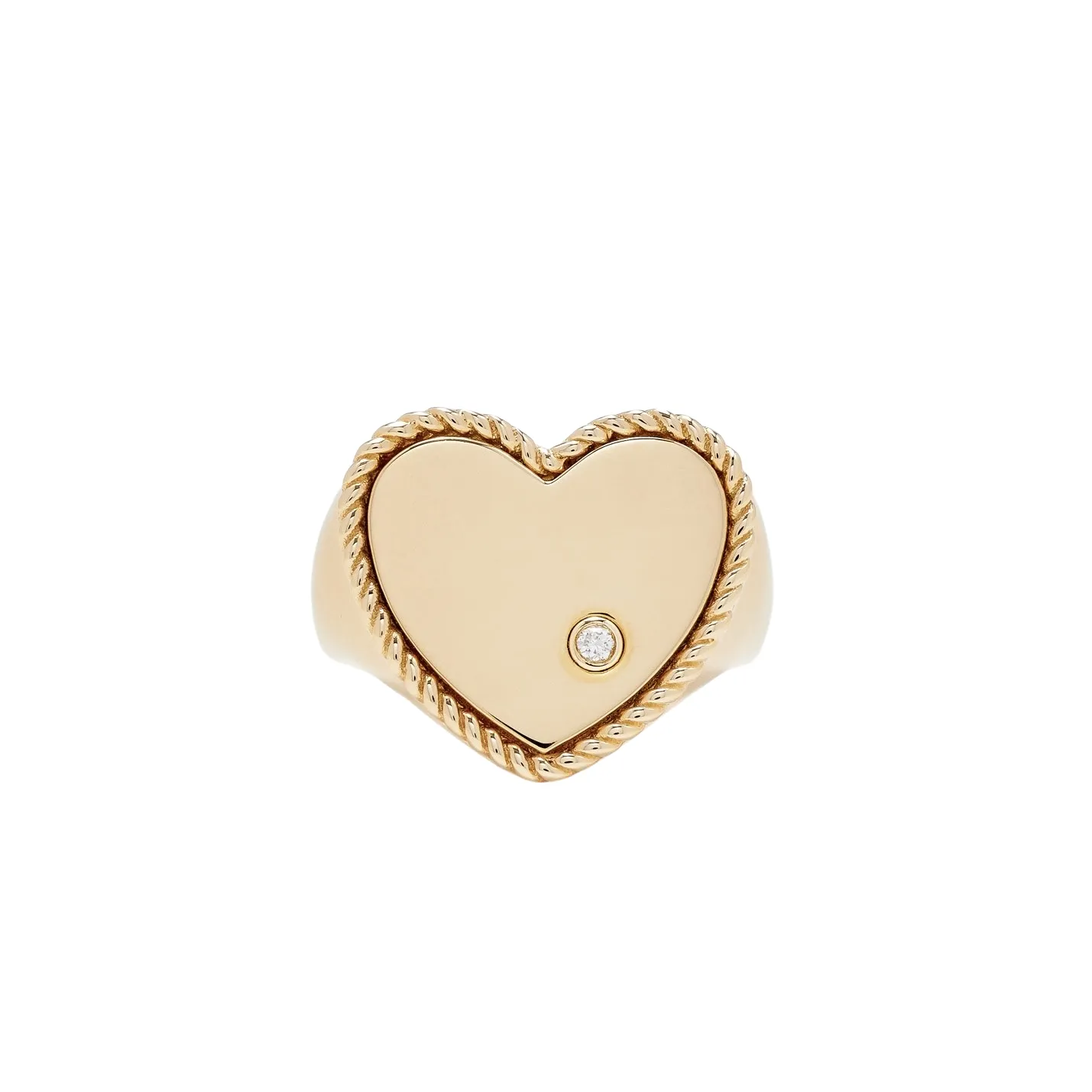 Precious Diamond Bezel Heart Signet Ring