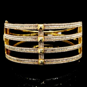 PREORDER | Golden Armor Paved Diamond Bangle 14kt