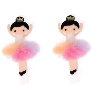 Rainbow Ballerina Clips Handmade Lilies & Roses