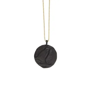Raven Bronze Cameo Pendant Necklace