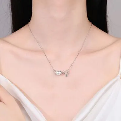 Refined Natural Pearl Moissanite Pendant Necklace