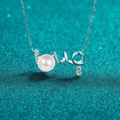 Refined Natural Pearl Moissanite Pendant Necklace