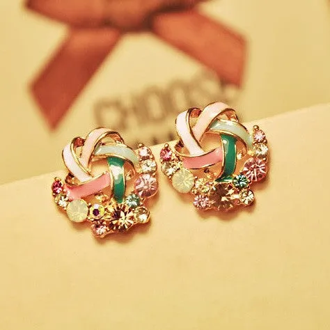 Rhinestone Stud Earrings