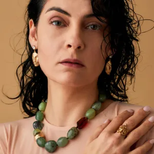 River Moss Prehnite Bronze Necklace