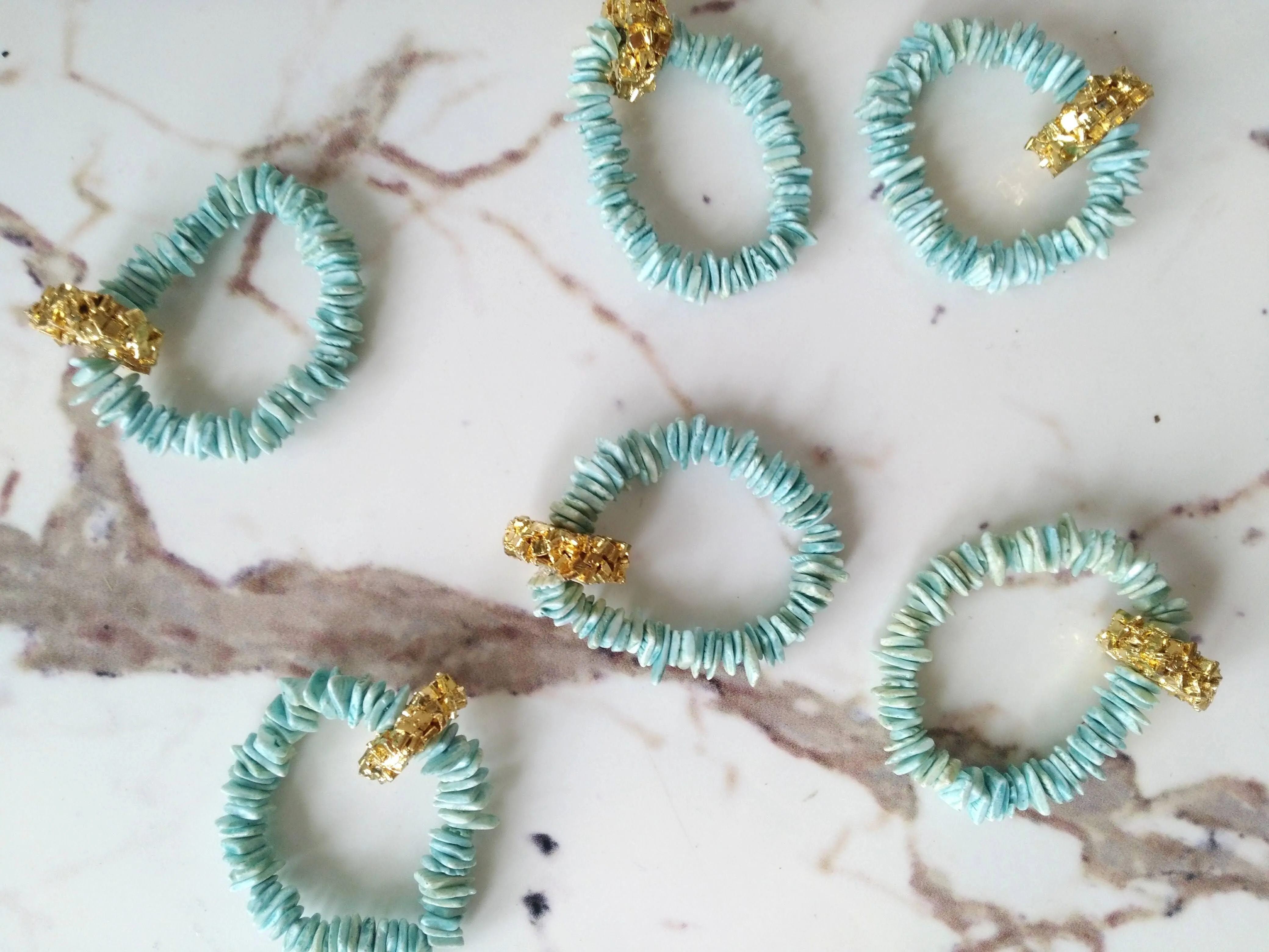 Shell Sea Blue Napkin Ring 6pieces