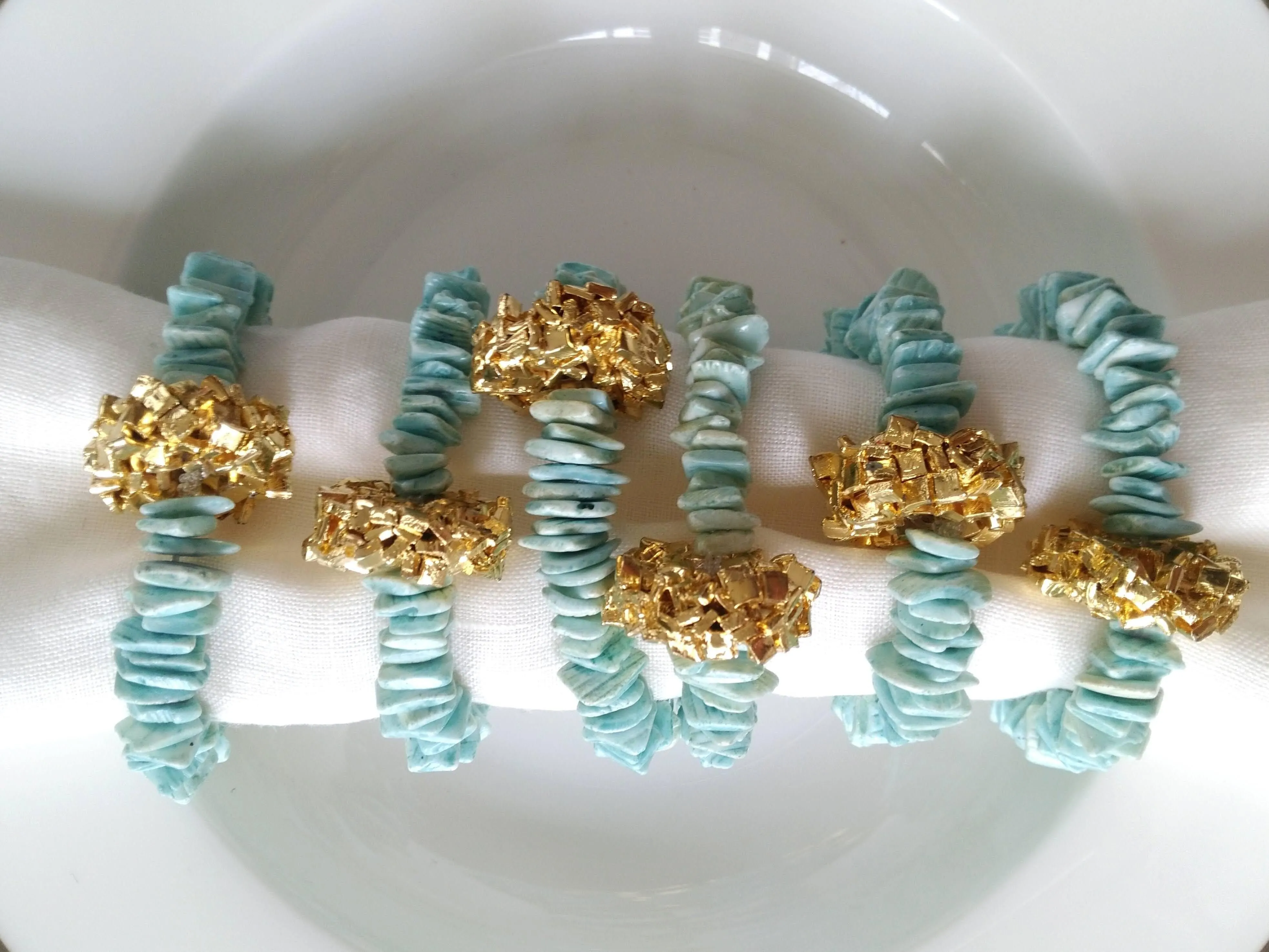 Shell Sea Blue Napkin Ring 6pieces