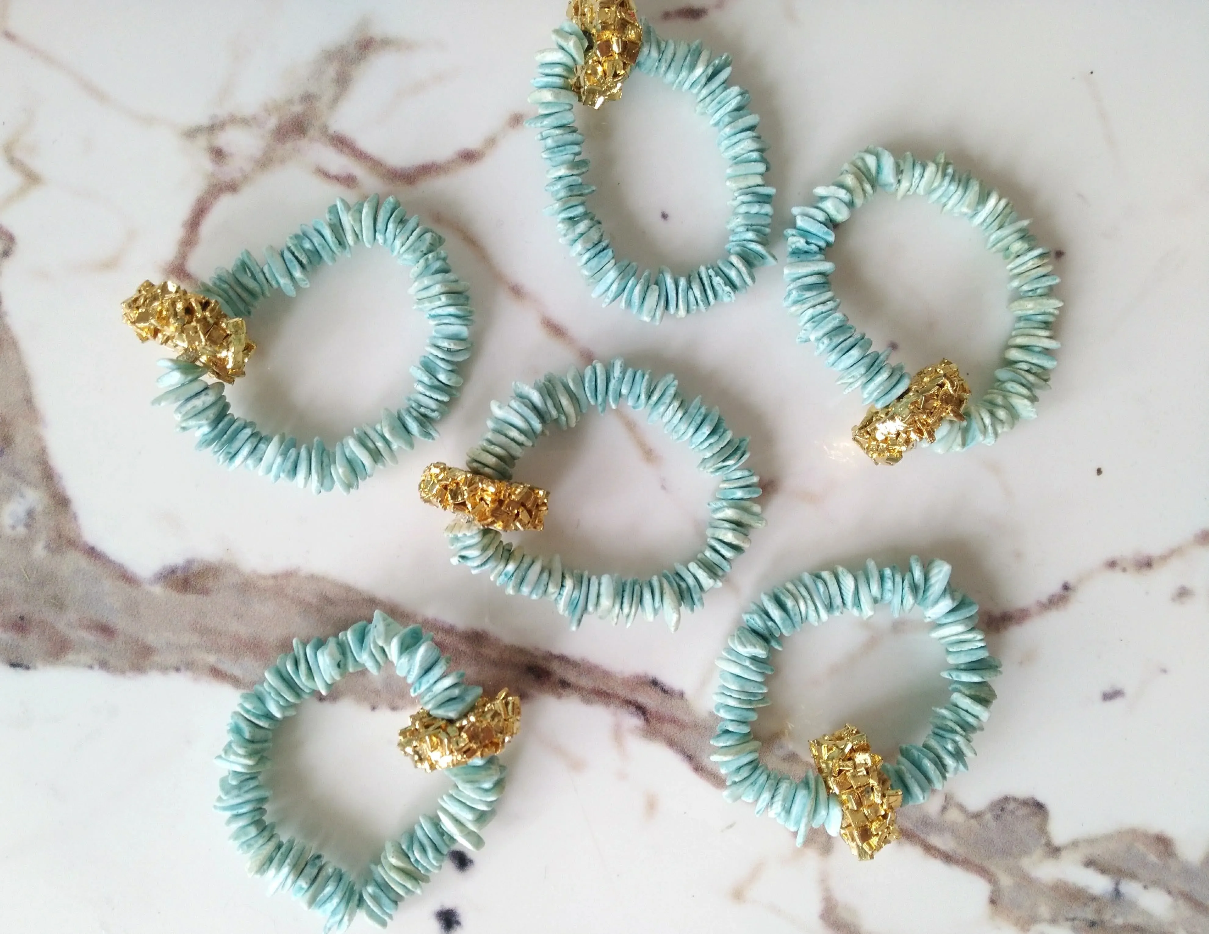 Shell Sea Blue Napkin Ring 6pieces