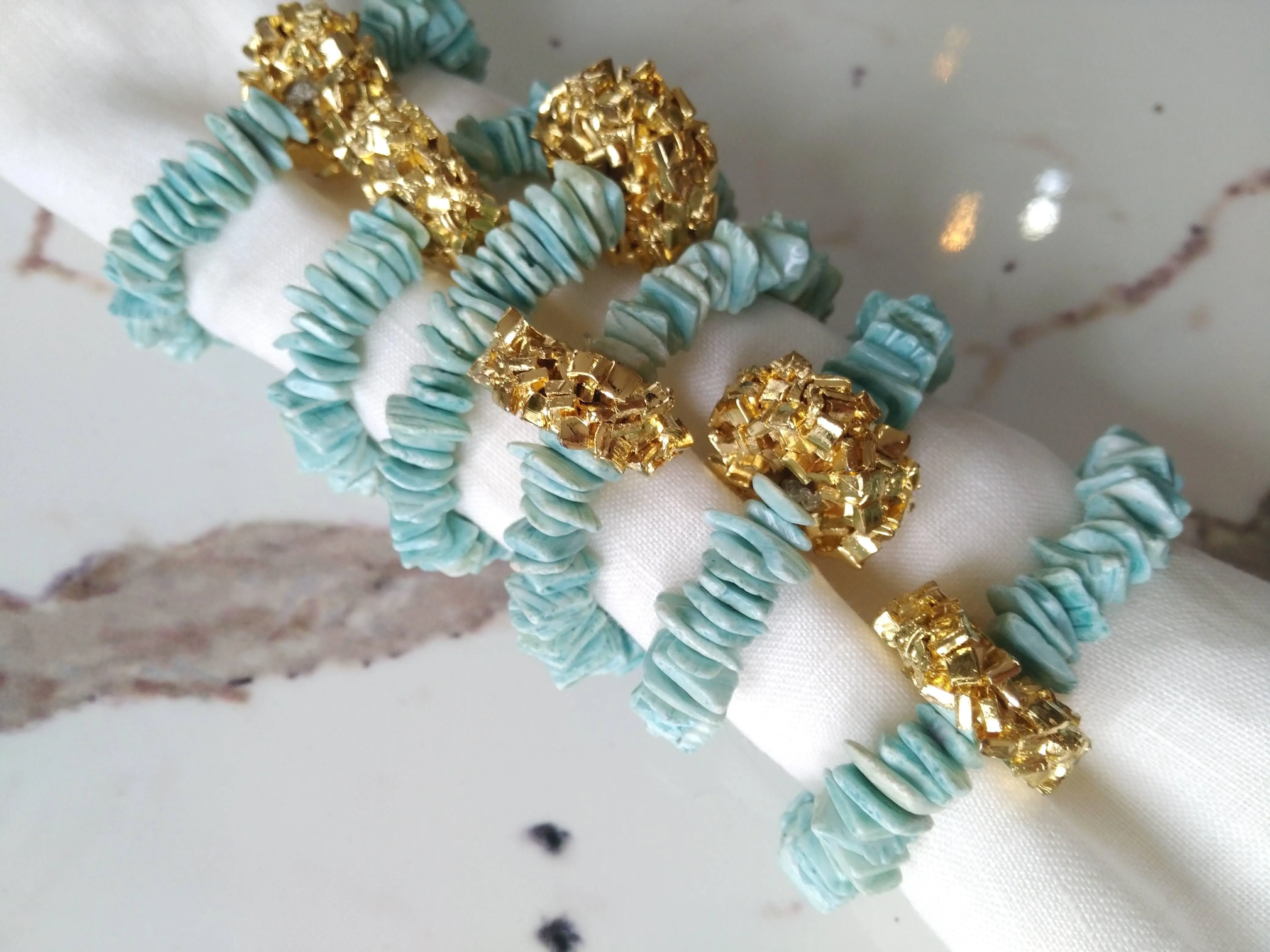 Shell Sea Blue Napkin Ring 6pieces
