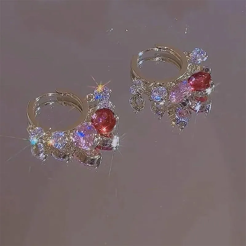 Shiny Colorful Zircon Drop Earrings