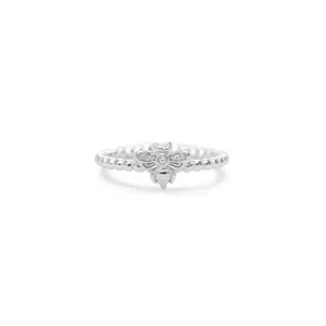 Silver Bee Happy Droplet Ring