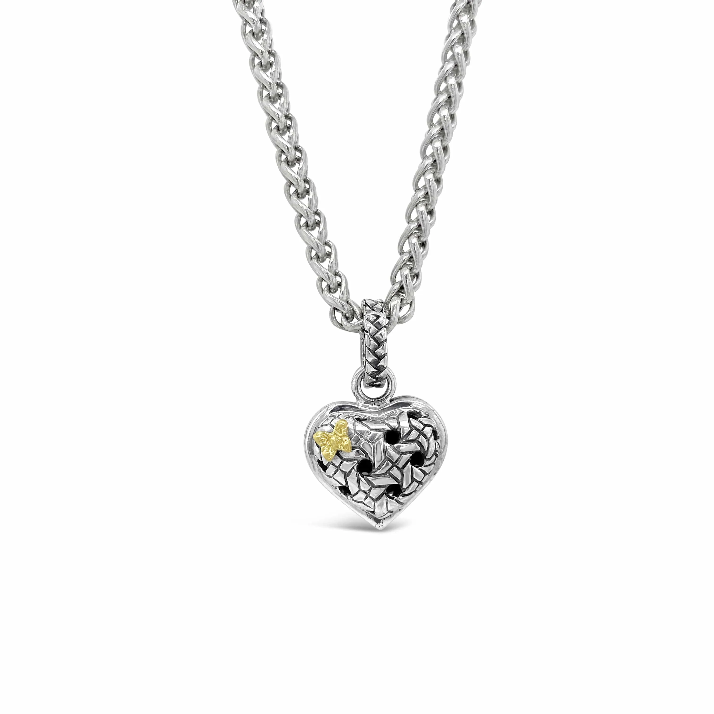 Small Puffed Heart Pendant | Julep Silver Heart Pendant With Butterfly