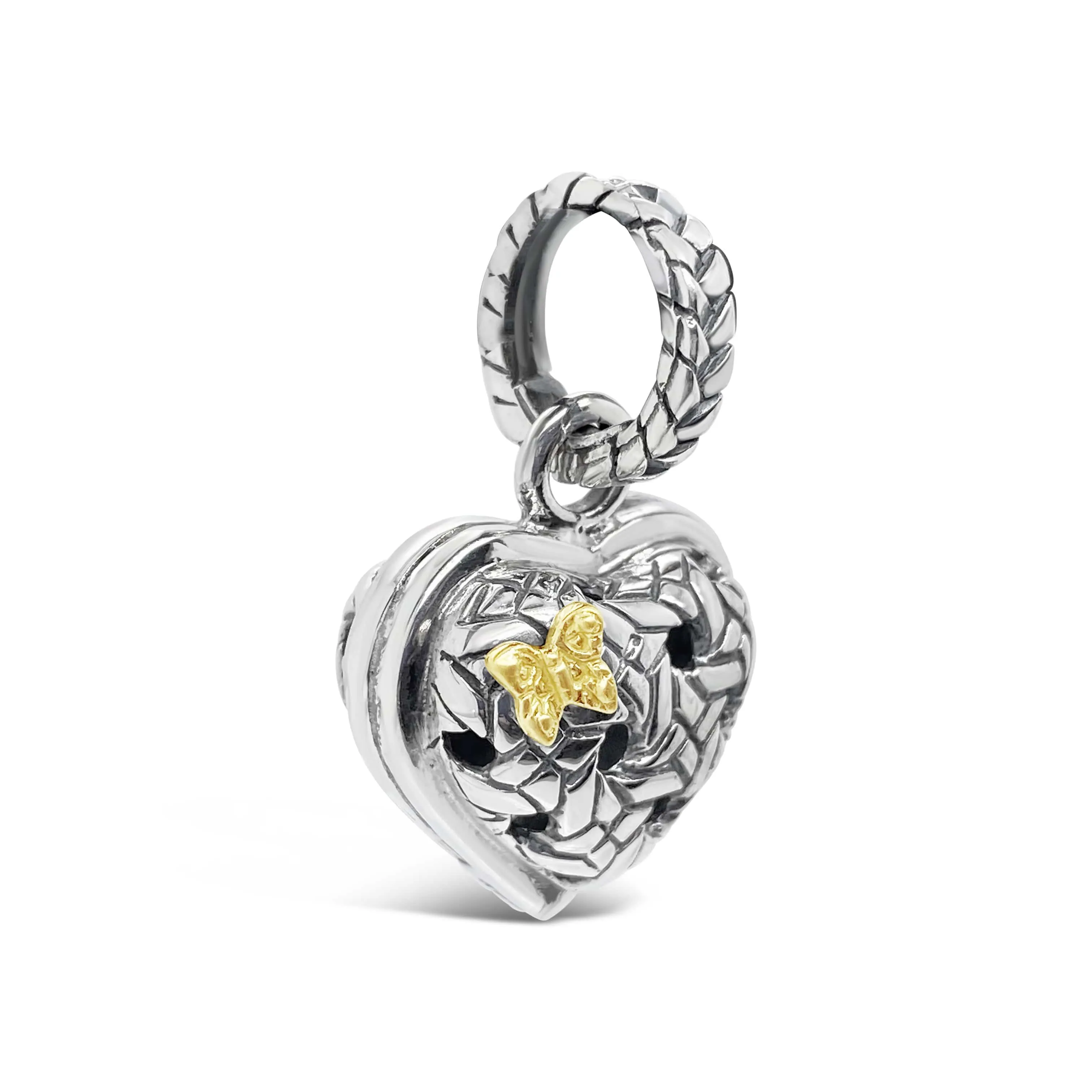Small Puffed Heart Pendant | Julep Silver Heart Pendant With Butterfly