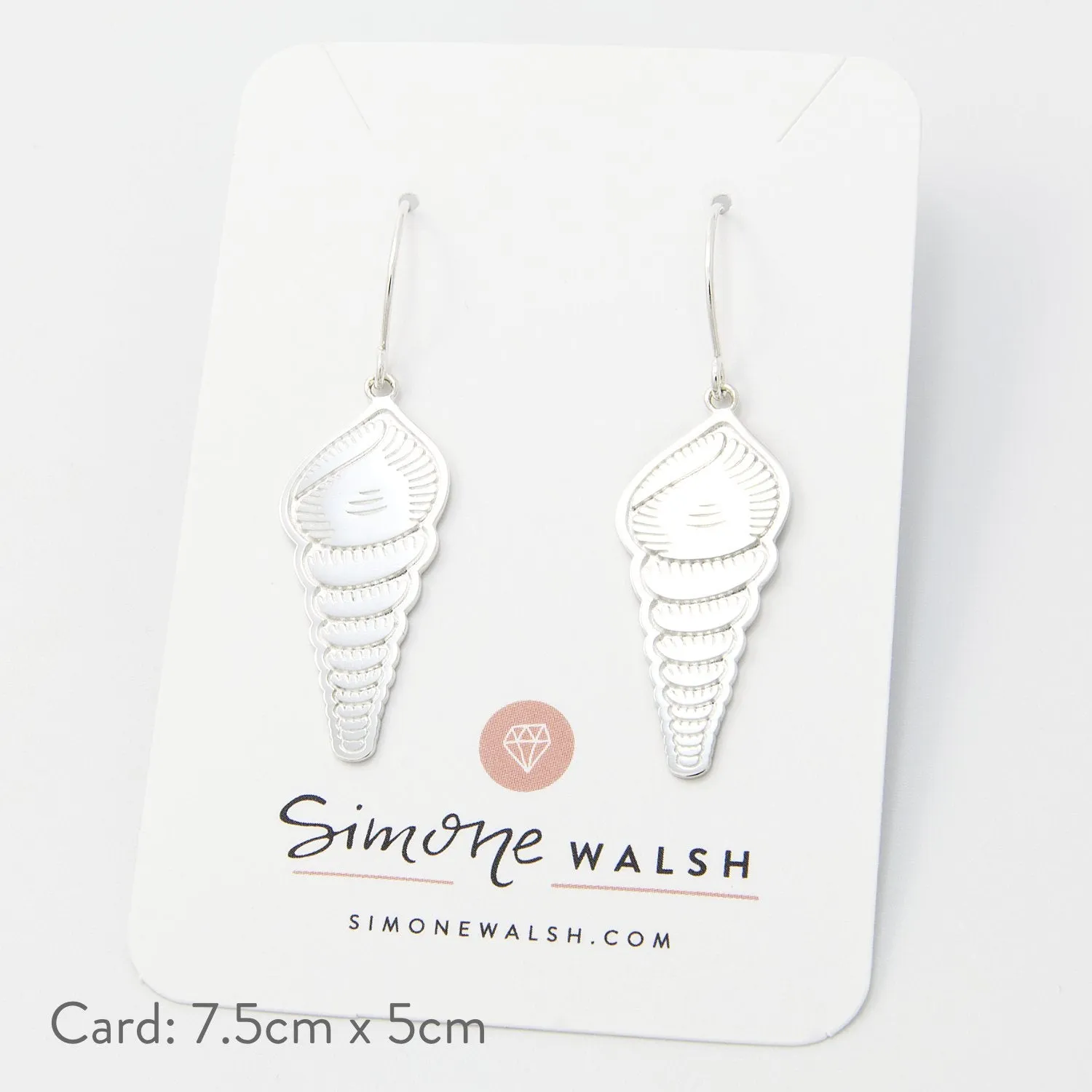 Spiral Shell Silver Dangle Earrings