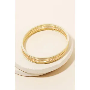 Stackable Hammered Thin Bangle Bracelet Set