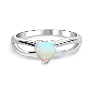 Sterling Silver Heart shape solitaire 6mm ring