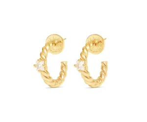 Talis Chains Everyday Twist Hoops Cz in Silver