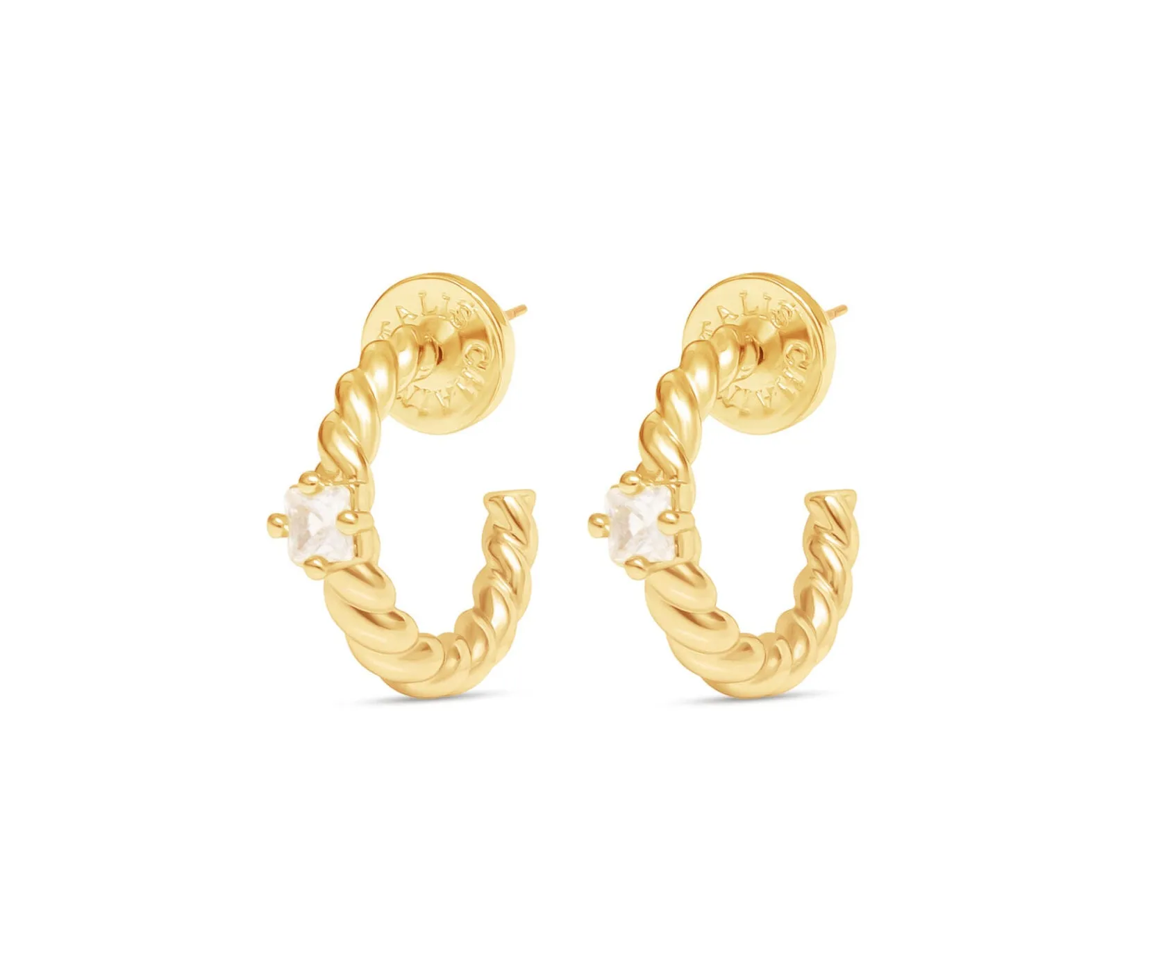 Talis Chains Everyday Twist Hoops Cz in Silver