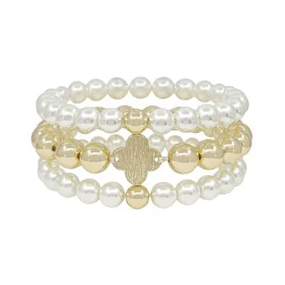 The Pearl-fect Beaded Bracelet Set of 3