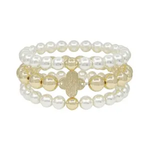 The Pearl-fect Beaded Bracelet Set of 3