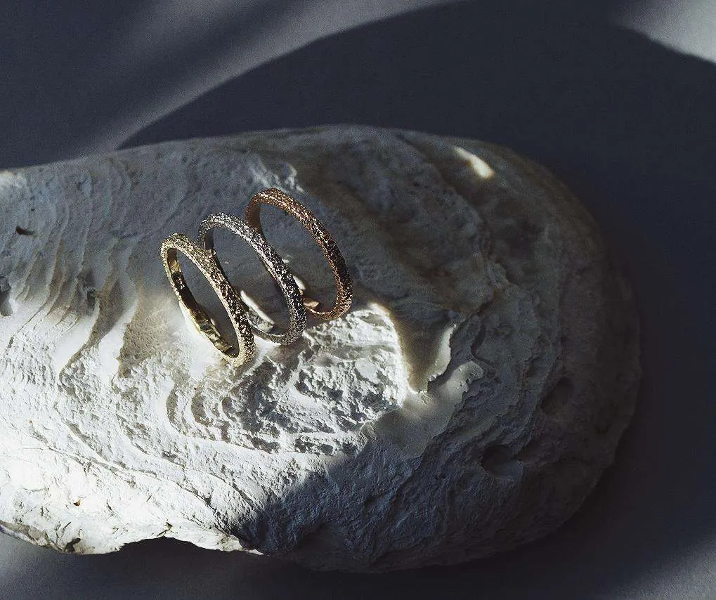 Thin Frost White Wedding Band