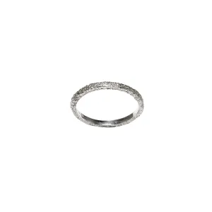 Thin Frost White Wedding Band