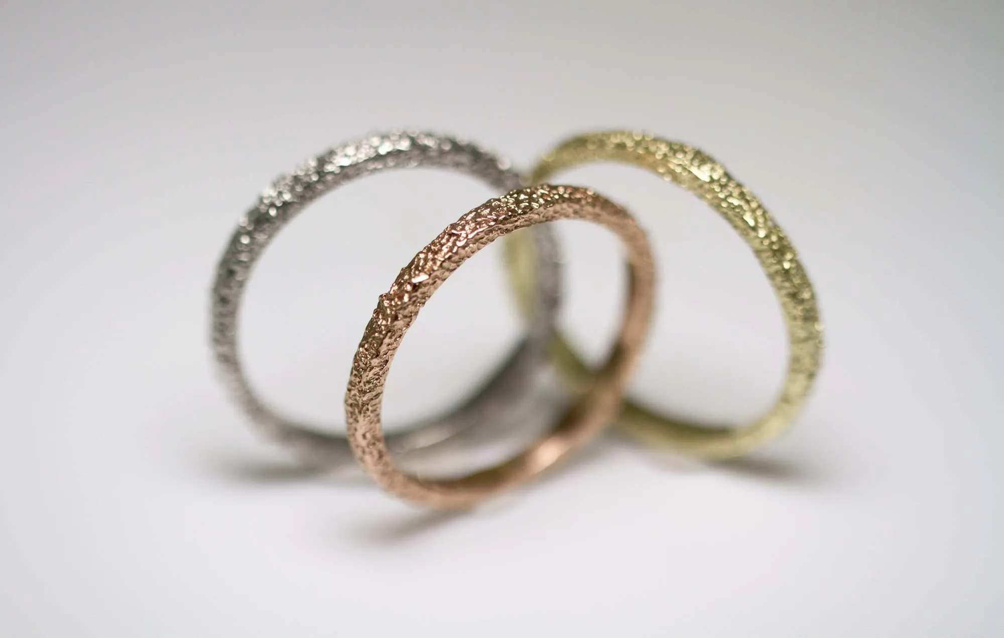 Thin Frost White Wedding Band