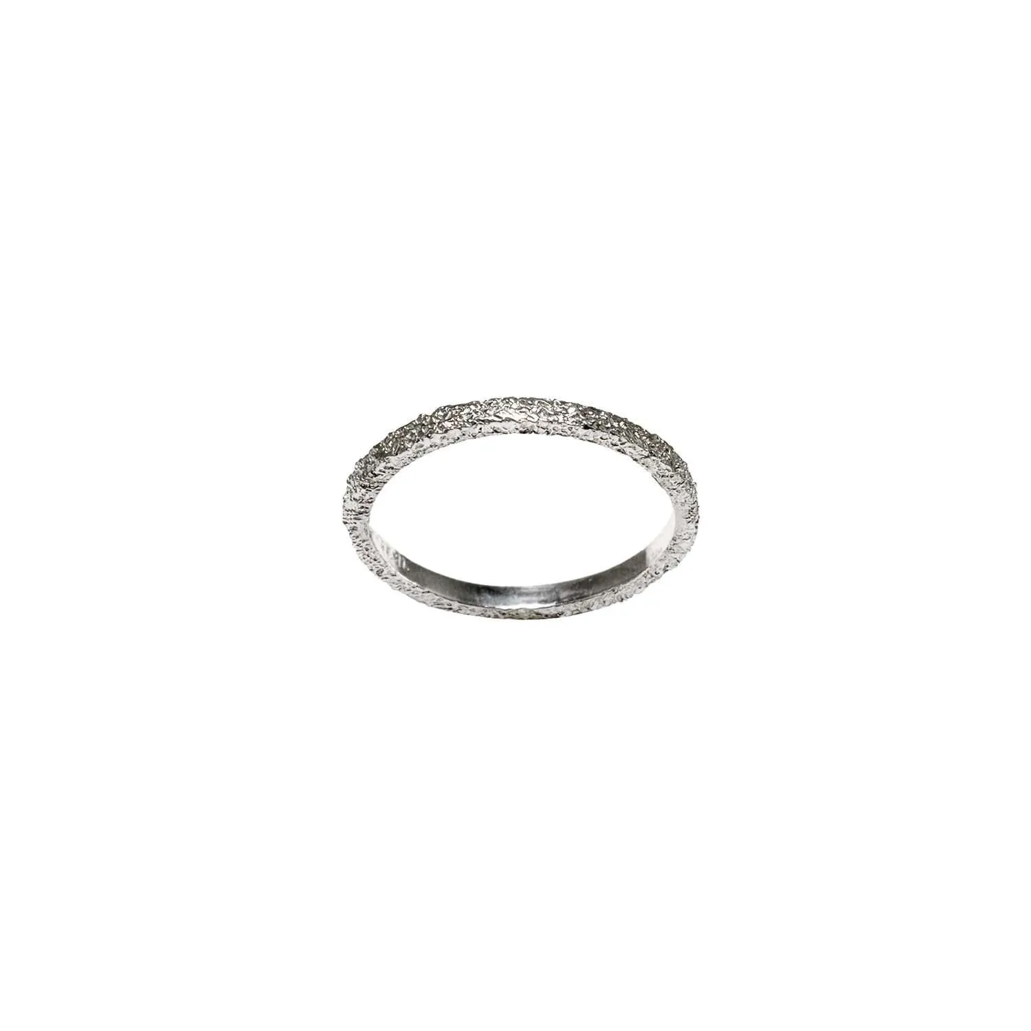 Thin Frost White Wedding Band