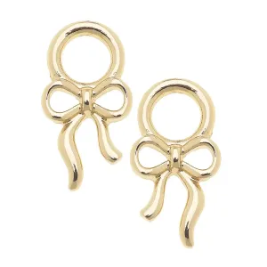 Tied Bow Huggie Charm (Set of 2) in Shiny Gold