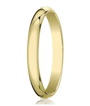 Traditional 10K Yellow Gold Wedding Band with Domed Polished Finish – 4 mm