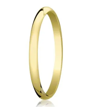 Traditional 14K Yellow Gold Wedding Band with Domed Polished Finish – 2 mm