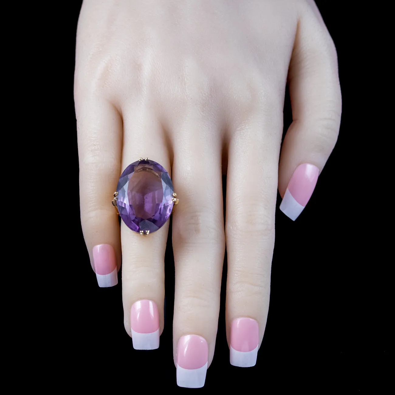 Vintage Amethyst and Gold Cocktail Ring 25ct Amethyst