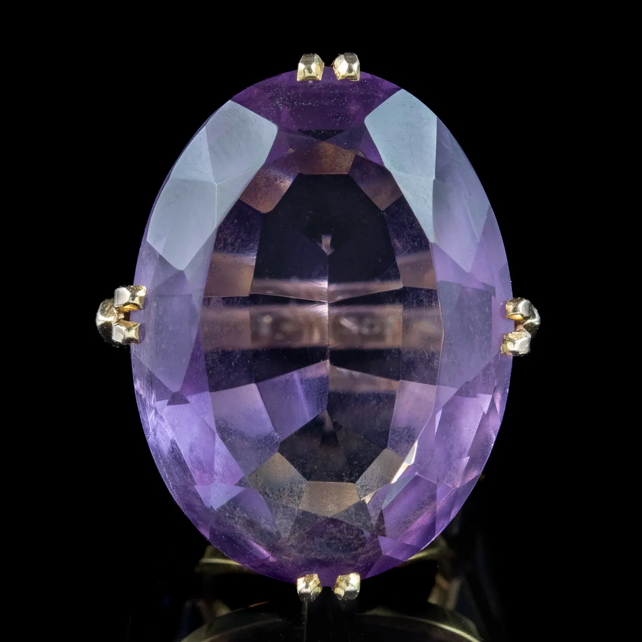 Vintage Amethyst and Gold Cocktail Ring 25ct Amethyst