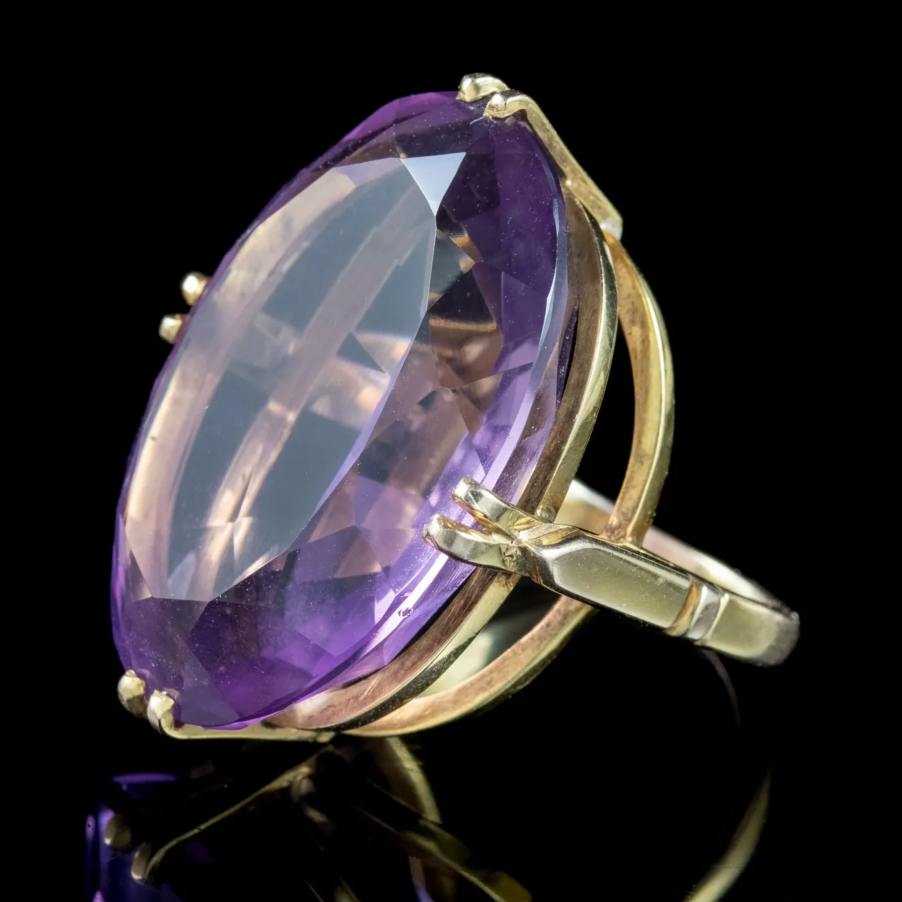 Vintage Amethyst and Gold Cocktail Ring 25ct Amethyst