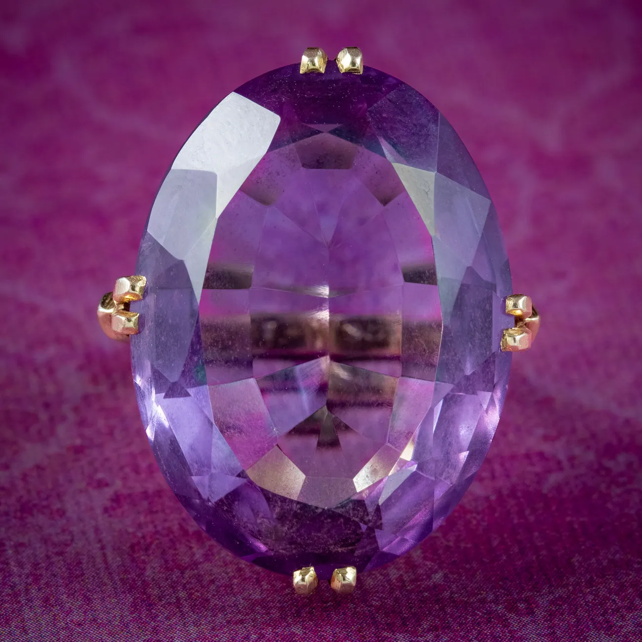 Vintage Amethyst and Gold Cocktail Ring 25ct Amethyst
