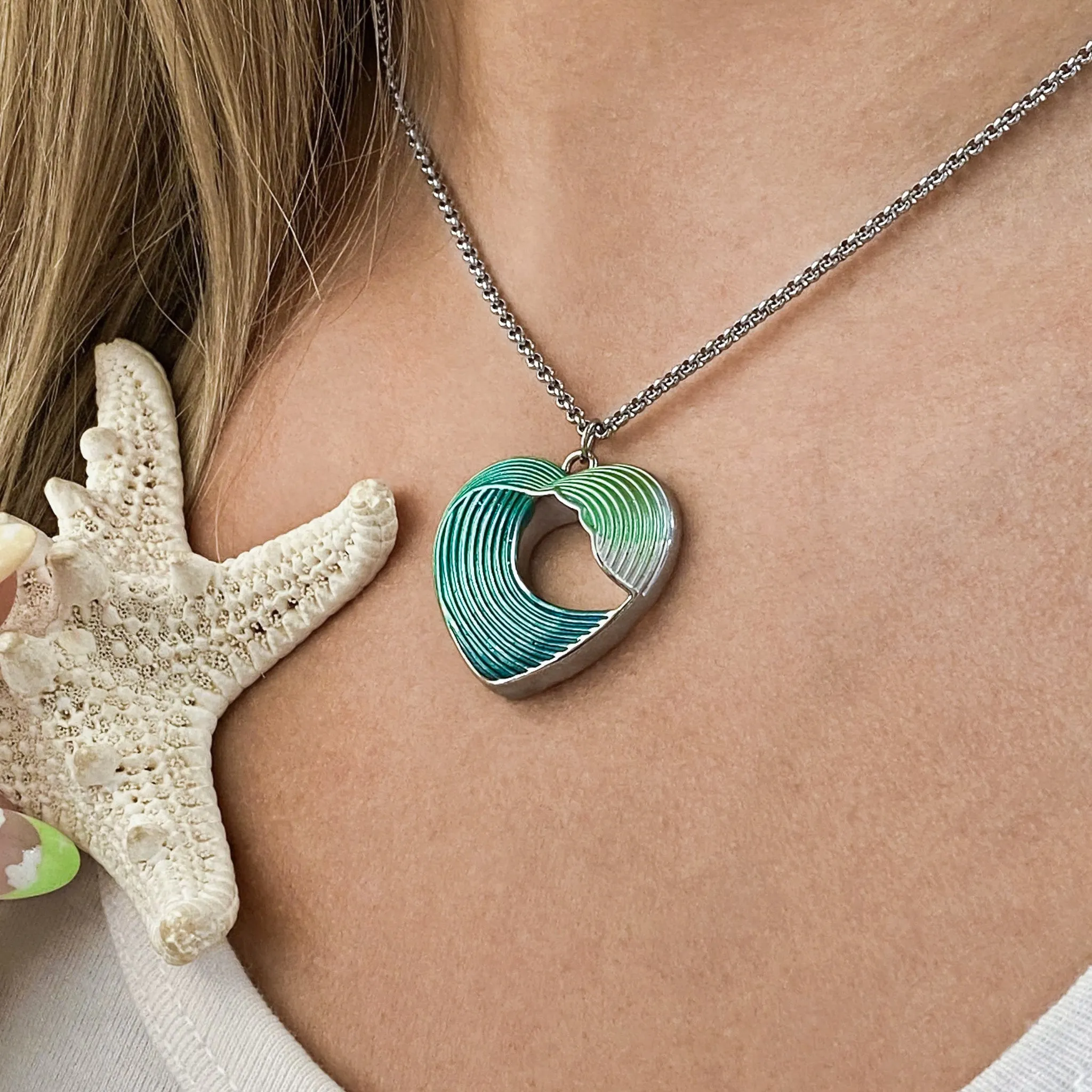 Wave Heart Necklace