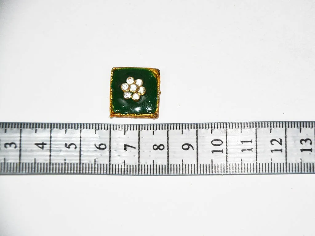White Designer Square Kundan Beads