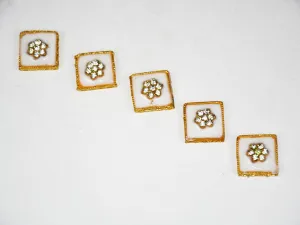 White Designer Square Kundan Beads